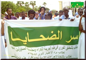 Manifestations de proches des prédicateurs tués au Mali le 9 septembre 2012. Photo cridem