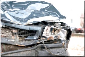 Un accident de voitures devant les cimetières de Riyad à Nouakchott