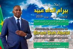 Présidentielle 2019 : L’annonce officielle de la candidature du député Biram Dah Abeid cet après-midi
