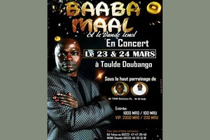 Baba Maal se produira en concert les 23 et 24 mars 2018 à Touldé-Doubango