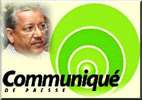 Communiqué de presse de Mohamed Ahmedou Debagh