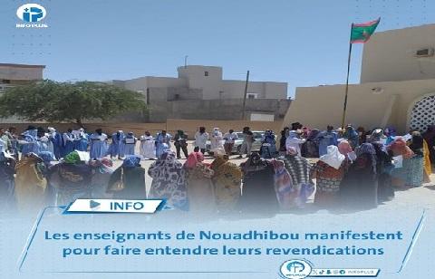 Nouadhibou : des professeurs et des enseignants organisent un sit-in devant la DREN 