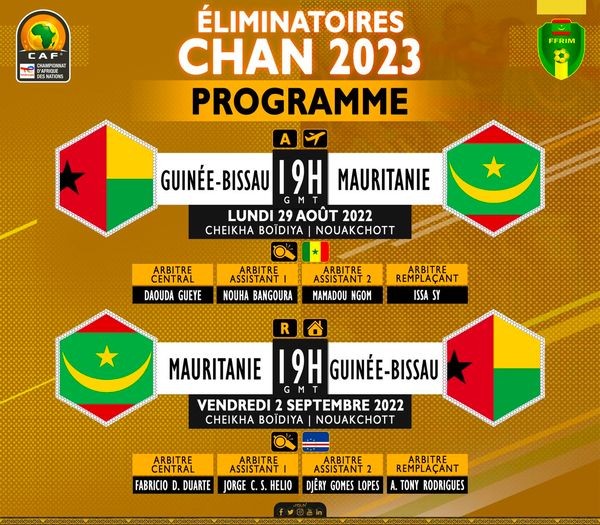 Elim CHAN 2023 : Guinée Bissau vs Mauritanie, à Nouakchott 