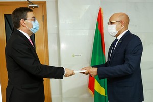 Ghazouani reçoit les lettres de créance de quatre nouveaux ambassadeurs accrédités en Mauritanie
