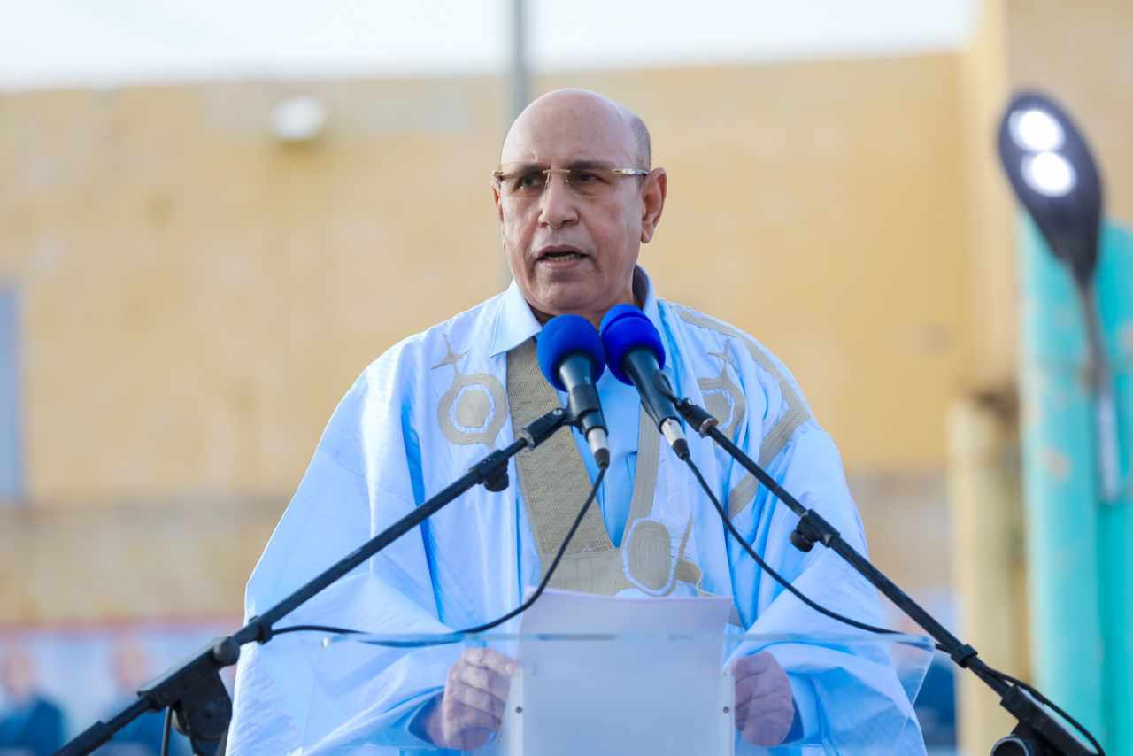 Le candidat Mohamed Ould Cheikh El-Ghazouani présente son programme électoral à Aleg