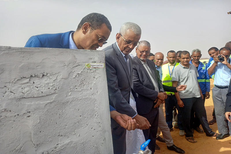 Inauguration d'un projet d'alimentation de la ville d’Aioun en eau potable à partir du lac Dhar
