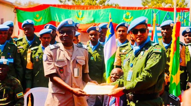 L’ONU décore une unité de police mauritanienne opérant en Afrique centrale